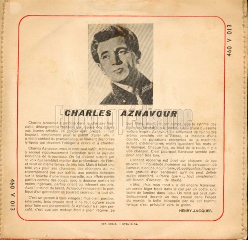 Charles Aznavour Moi J Fais Mon Rond Encyclopédisque - Image : Moi j’fais mon rond - Charles AZNAVOUR (verso)