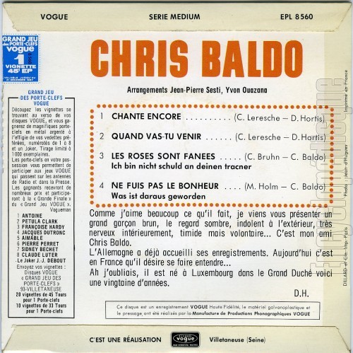 Chris Baldo - Chante encore Chris Baldo - Chante encore