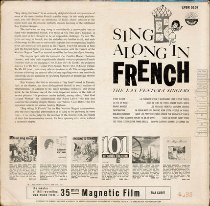 [Pochette de Sing along in french ((The) Ray VENTURA SINGERS) - verso]