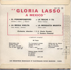 [Pochette de Gloria Lasso  Mexico (Gloria LASSO) - verso]