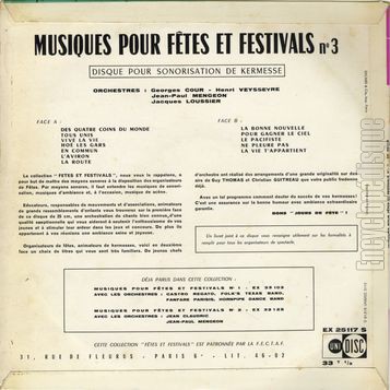 [Pochette de musiques pour ftes et festivals n 3 (COMPILATION) - verso]