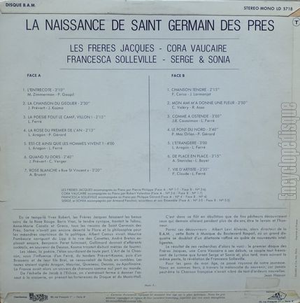 [Pochette de La naissance de Saint Germain des Prs (COMPILATION) - verso]