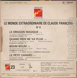 [Pochette de Le monde extraordinaire de Claude Franois 2 (Claude FRANOIS) - verso]