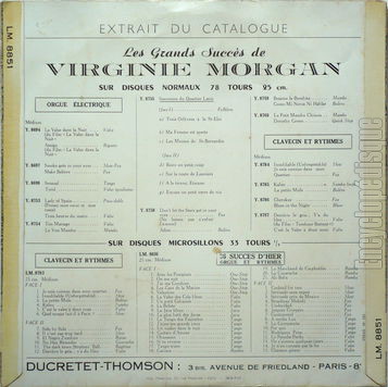 [Pochette de Harmonica et orgue (Dany KANE et Virginie MORGAN) - verso]
