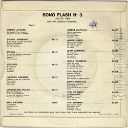 [Pochette de Sono Flash n 3 - Juillet 1966 (COMPILATION) - verso]