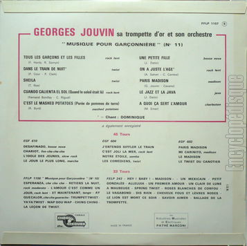 [Pochette de Musique pour garonnire n11 (Georges JOUVIN) - verso]