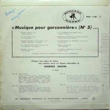[Pochette de Musique pour garonnire n 5 (Georges JOUVIN) - verso]