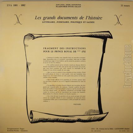 [Pochette de Plaidoirie pour Salan - Jean-Louis Tixier-Vignancour (DICTION) - verso]
