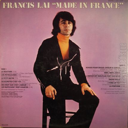 [Pochette de Made in France (Francis LAI) - verso]