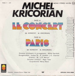 [Pochette de Le concert (Michel KRICORIAN) - verso]