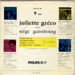 [Pochette de Grco chante Gainsbourg (Juliette GRCO) - verso]