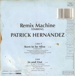 [Pochette de Born to be alive - remix 87 (Patrick HERNANDEZ) - verso]