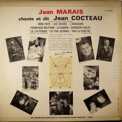 [Pochette de Jean Marais chante et dit Jean Cocteau (Jean MARAIS) - verso]
