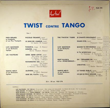 [Pochette de Twist contre tango (COMPILATION) - verso]