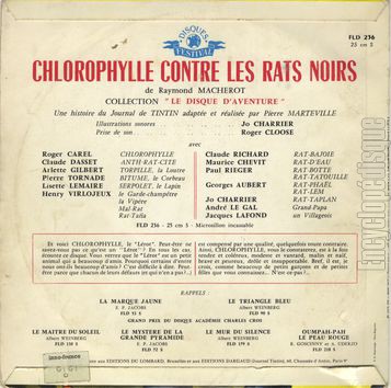 [Pochette de Chlorophylle contre les rats noirs - Journal de Tintin - (JEUNESSE) - verso]
