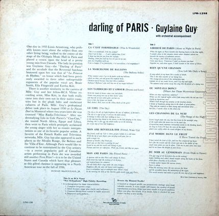 [Pochette de Darling of Paris (Guylaine GUY) - verso]