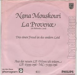[Pochette de La Provence (Nana MOUSKOURI) - verso]