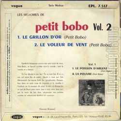 [Pochette de Les histoires de Petit Bobo vol. 2 (PETIT BOBO) - verso]