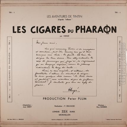 [Pochette de Les aventures de Tintin - Les cigares du Pharaon - (JEUNESSE) - verso]