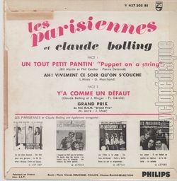 [Pochette de Un tout petit pantin (A puppet on a string) (Les PARISIENNES et Claude BOLLING) - verso]