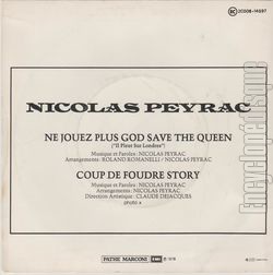 [Pochette de Ne jouez plus God save the Queen (Il pleut sur Londres) (Nicolas PEYRAC) - verso]