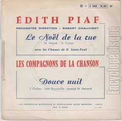 [Pochette de dith PIAF - Les COMPAGNONS DE LA CHANSON (COMPILATION) - verso]