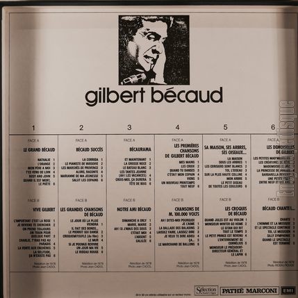 [Pochette de Gilbert Bcaud - coffret six 33 tours - (Gilbert BCAUD) - verso]