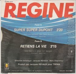 [Pochette de Super super Dupont / Retiens la vie (RGINE) - verso]