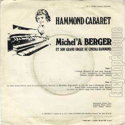 [Pochette de Hammond cabaret (Michel’A BERGER) - verso]