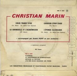 [Pochette de Cœur transi’stor (Christian MARIN) - verso]