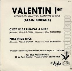 [Pochette de C’est le carnaval  Nice (Valentin 1er, premier roi vivant du carnaval de Nice) - verso]