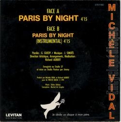 [Pochette de Paris by night (Michle VIDAL) - verso]