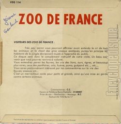 [Pochette de Zoo de France (DOCUMENT) - verso]