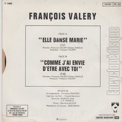 [Pochette de Elle danse, Marie (Franois VALRY) - verso]