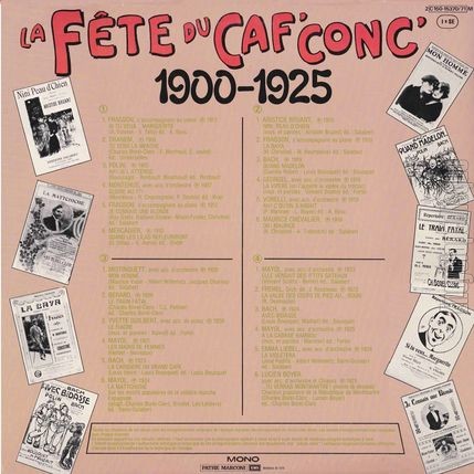 [Pochette de La fête du caf’ conç’ 1900-1925 (COMPILATION) - verso]
