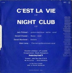 [Pochette de C’est la vie / Night club (JUKE BOX) - verso]