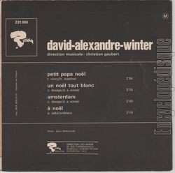 [Pochette de David-Alexandre Winter chante Noël (David Alexandre WINTER) - verso]