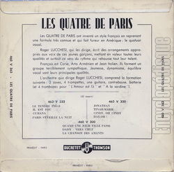 [Pochette de L’amour est l (Les 4 de Paris (LES QUATRE DE PARIS)) - verso]