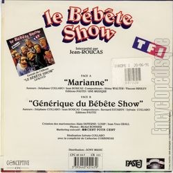 [Pochette de Le bbte show "Marianne" (T.V. (Tlvision)) - verso]
