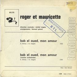 [Pochette de Bab El Oued, mon amour (ROGER & MAURICETTE) - verso]
