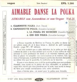 [Pochette de Aimable danse la polka - vol. 21 (AIMABLE) - verso]