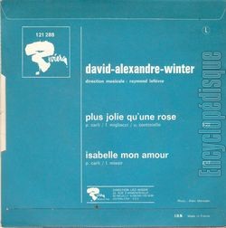 [Pochette de Plus jolie qu’une rose / Isabelle mon amour (David Alexandre WINTER) - verso]