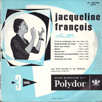 [Pochette de Jacqueline Franois chante… - 3me srie - (Jacqueline FRANOIS)]