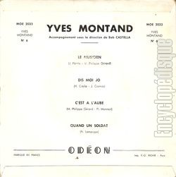 [Pochette de Le musicien (Yves MONTAND) - verso]