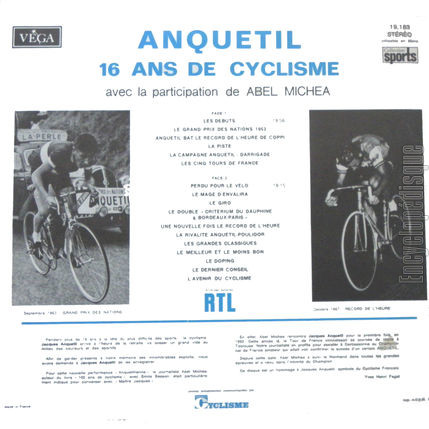 [Pochette de Anquetil - 16 ans de cyclisme (DOCUMENT) - verso]