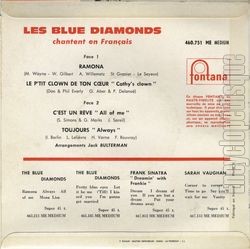 [Pochette de Les BLUE DIAMONDS - « Ramona » (Les FRANCOPHILES) - verso]