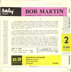 [Pochette de Concerto d’automne (Bob MARTIN) - verso]