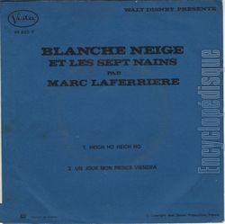 [Pochette de Blanche Neige et les 7 nains -  Heih ho heigh ho  (Marc LAFERRIRE) - verso]
