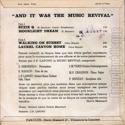 [Pochette de The MUSIC REVIVAL -  And it was…  (Les ANGLOPHILES) - verso]