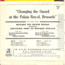 [Pochette de Changing the guard at the Palais Royal, Brussels - Vol. 1 (Musique des guides belges) (MUSIQUE MILITAIRE) - verso]